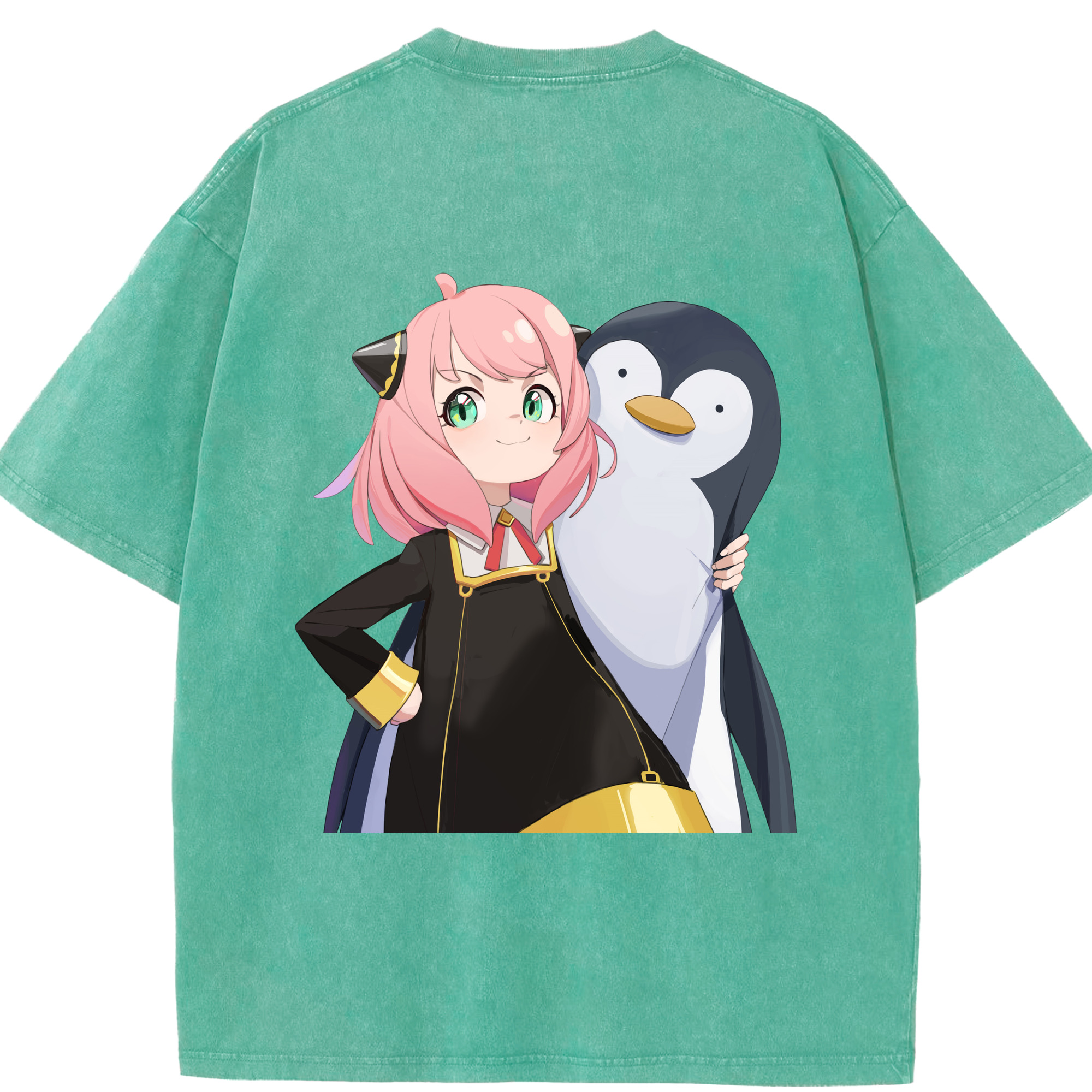 （画像用） SPY×FAMILY间谍家家酒 綿100% ヴィンテージ風 半袖Tシャツ（背面プリント）